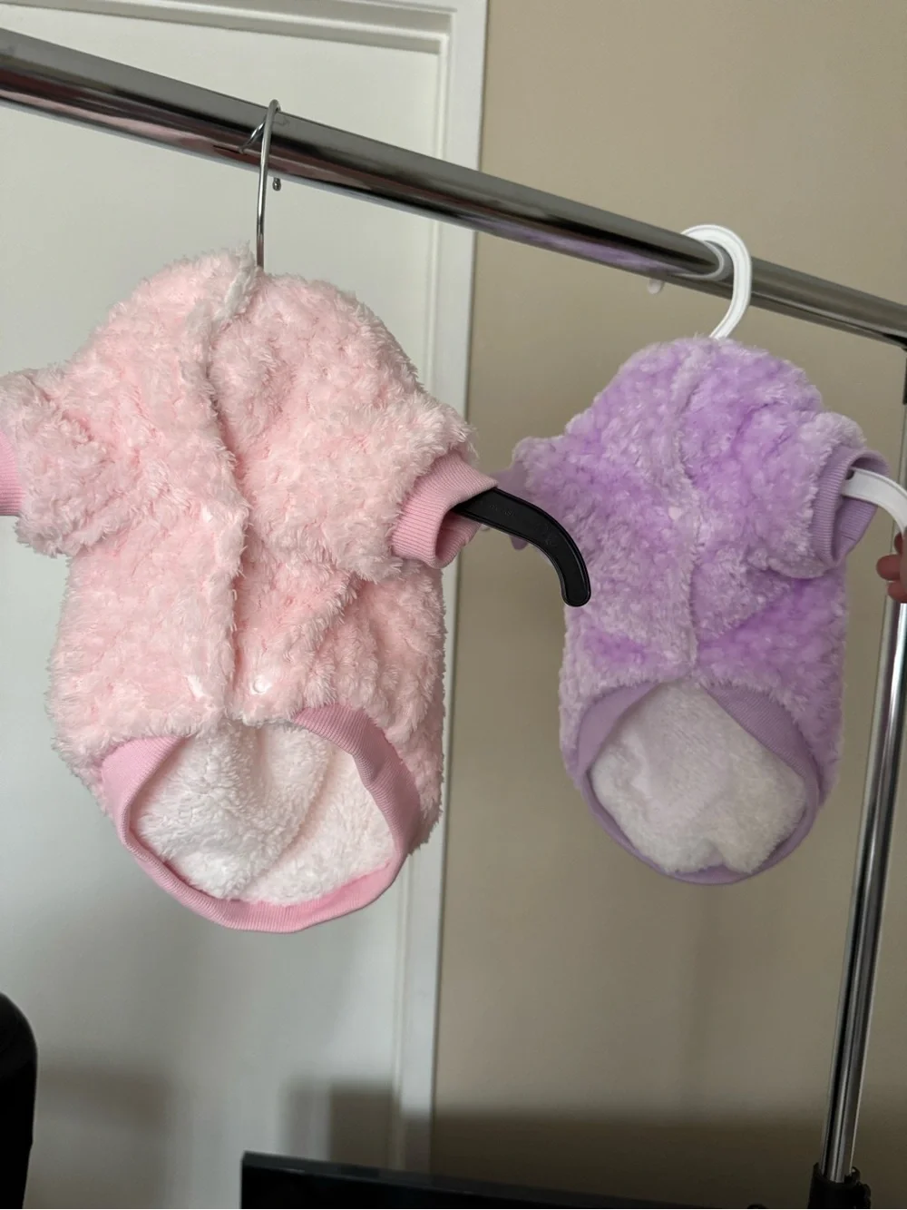 Plush Pink Dog Sweaters - Soft Sherpa Jacket